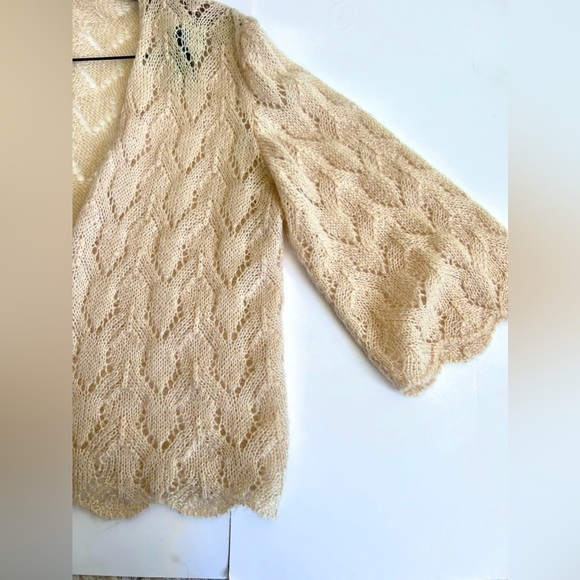 Crochet opened handmade knitted Cardigan - Picture 4 of 7